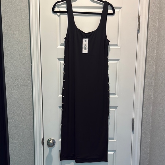 Elegant Black Sleeveless Dress with Crystals on sides - Picture 1 of 5